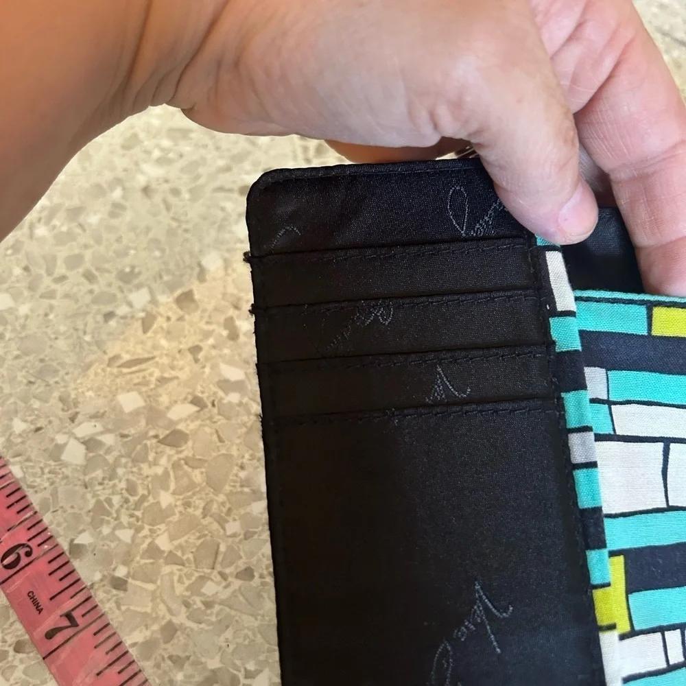 Vera Bradley green & blue floral quilted wallet - Picture 12 of 14